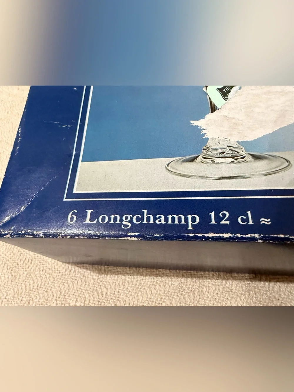 NIB 6 Cristal D'Aques Longchamp Crystal 25CL Wine Water Goblet Glass
